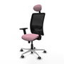 PIQUERAS Y CRESPO Silla de oficina Zulema Rosa y Negro con Mecanismo Sincro