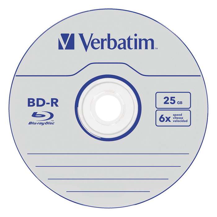 Verbatim BD-R Blu-Ray 25GB 6x Datalife Cakebox de 25 discos