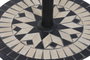 DKD Home Decor Base Parasol Terraza y Jardín Negro Blanco Gres Inox 50 x 50 x 32.5 cm