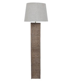 DKD Home Decor Lámpara de Pie Mango y Lino Tallado