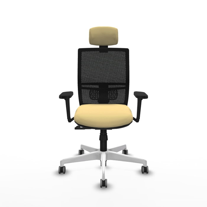 PIQUERAS Y CRESPO Silla de oficina Yunquera con mecanismo Sincro, Crema y Negro PIQUERAS Y CRESPO Silla de oficina Yunquera con mecanismo Sincro, Crema y Negro