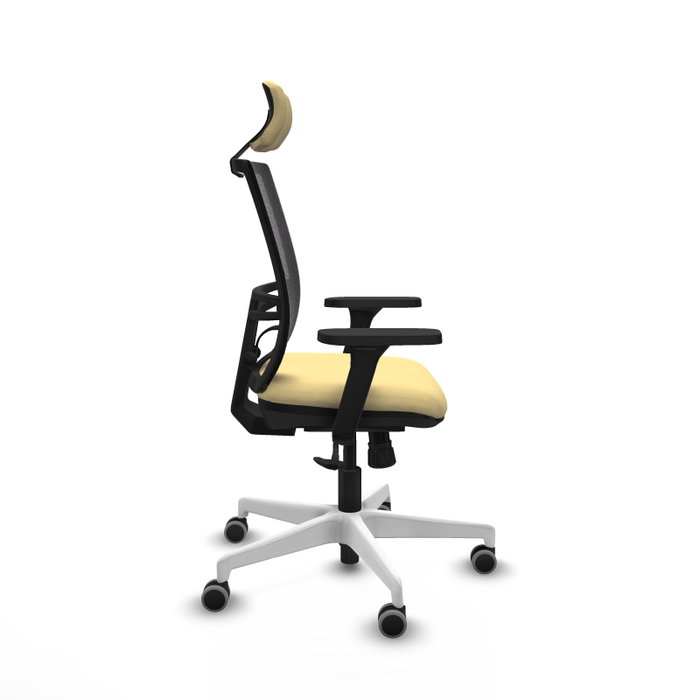 PIQUERAS Y CRESPO Silla de oficina Yunquera con mecanismo Sincro, Crema y Negro PIQUERAS Y CRESPO Silla de oficina Yunquera con mecanismo Sincro, Crema y Negro