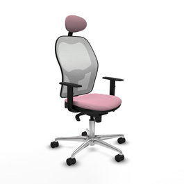 PIQUERAS Y CRESPO Silla de oficina Jorquera Rosa y Blanco