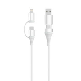 EWENT Cable Universal de Carga Rápida 4 en 1 60W 2m Blanco