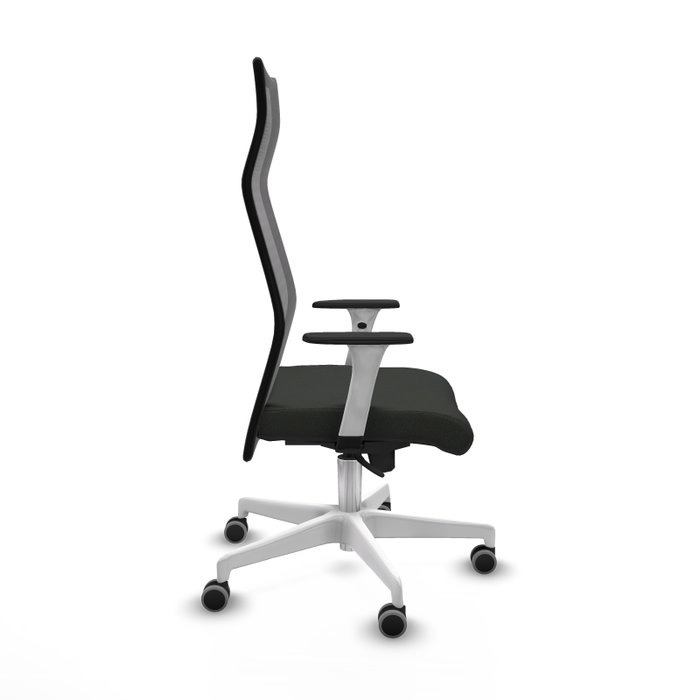 PIQUERAS Y CRESPO Sillón Albacete Negro con Mecanismo Sincro y Base Blanca