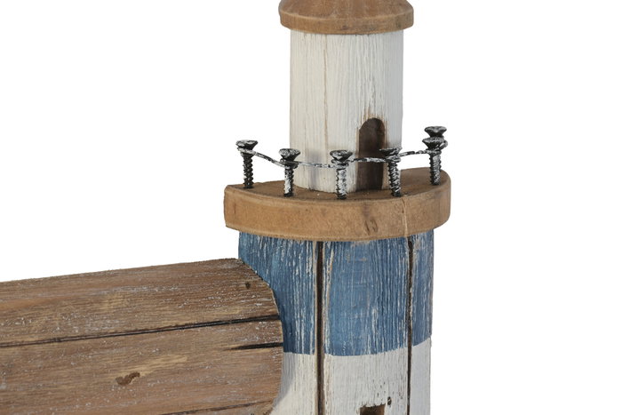 DKD Home Decor Espejo Marino dandou 26 Antique 3D, Blanco/Natural, Madera Reciclada y Cristal, 45x5x77 cm, 2 Unidades