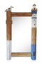 DKD Home Decor Espejo Marino dandou 26 Antique 3D, Blanco/Natural, Madera Reciclada y Cristal, 45x5x77 cm, 2 Unidades