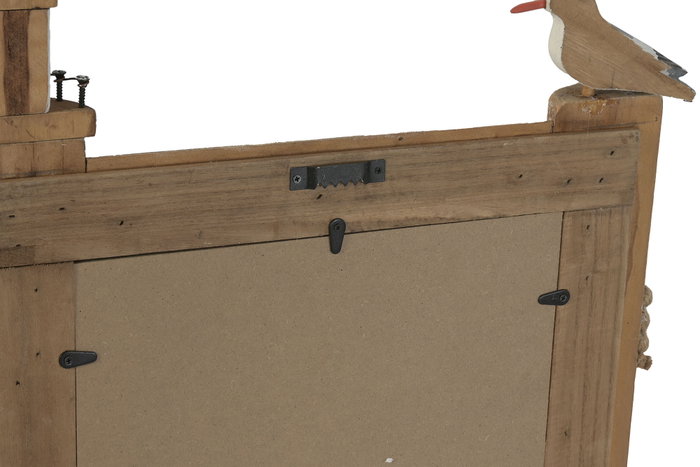 DKD Home Decor Espejo Marino dandou 26 Antique 3D, Blanco/Natural, Madera Reciclada y Cristal, 45x5x77 cm, 2 Unidades