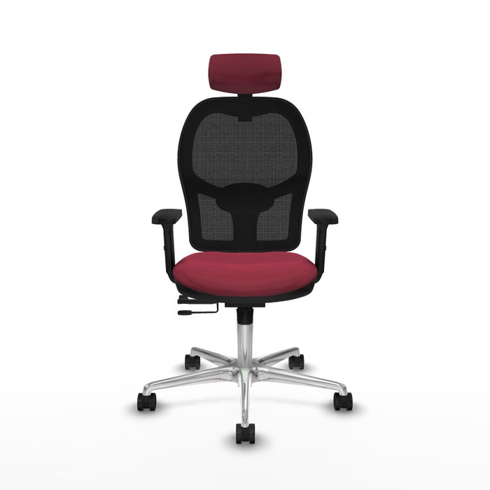PIQUERAS Y CRESPO Silla de oficina Jorquera con mecanismo Sincro/Traslack Granate/Negro