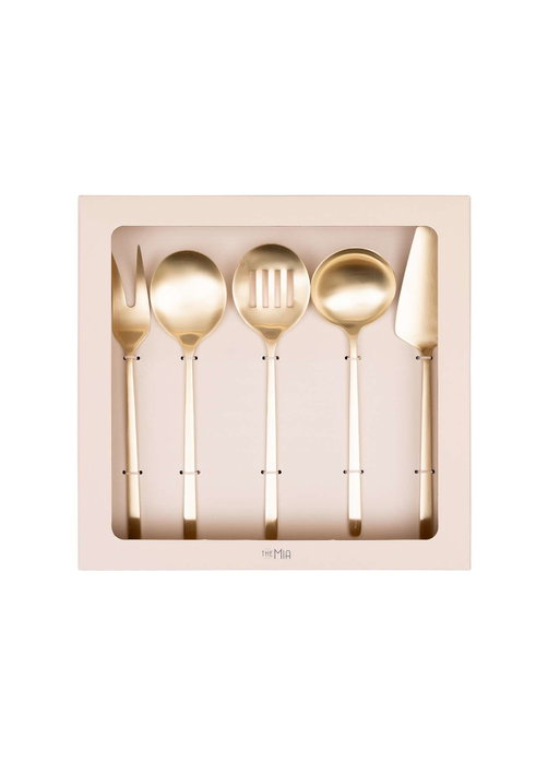 Hermia CKB0254 Juego de Servicio de Cocina de 5 Piezas en Acero Inoxidable Dorado - Elegante y Duradero