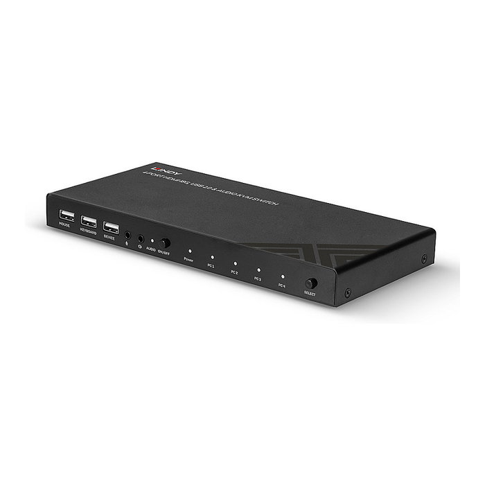 LINDY KVM-Audio-USB Switch 4-Port - Conmutador para 4 Ordenadores