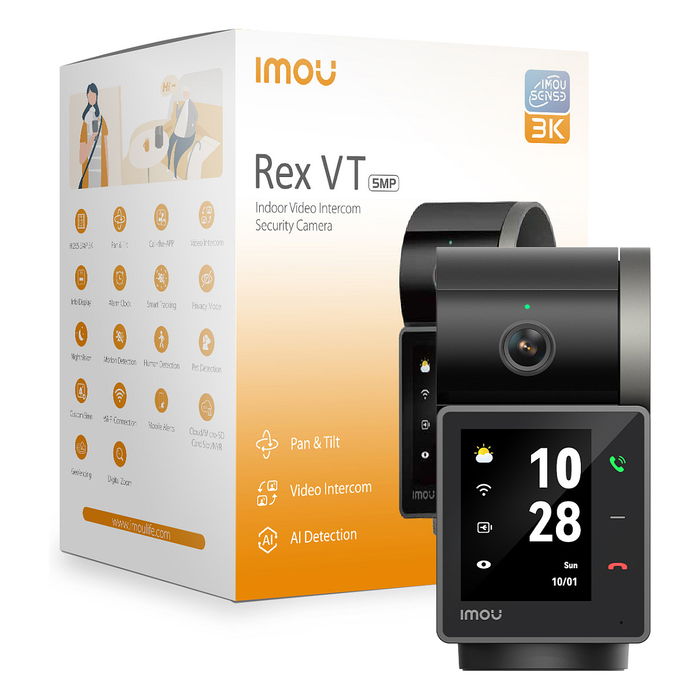 Imou IP Cámara de Seguridad Interior Rex VT Pro 5MP 3K WLAN con Visión Nocturna 20m, Auto-Seguimiento y Micrófono Imou IP Cámara de Seguridad Interior Rex VT Pro 5MP 3K WLAN con Visión Nocturna 20m, Auto-Seguimiento y Micrófono