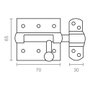 Edm Pasador modelo PS12 de acero bicromatado 65 x 100 x 20 mm