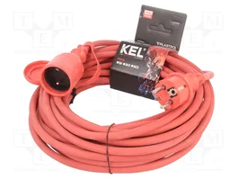 KEL Prolongador de alimentación H05RR-F 3G1,5mm² 15m Rojo