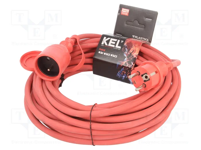 KEL Prolongador de alimentación H05RR-F 3G1,5mm² 15m Rojo KEL Prolongador de alimentación H05RR-F 3G1,5mm² 15m Rojo