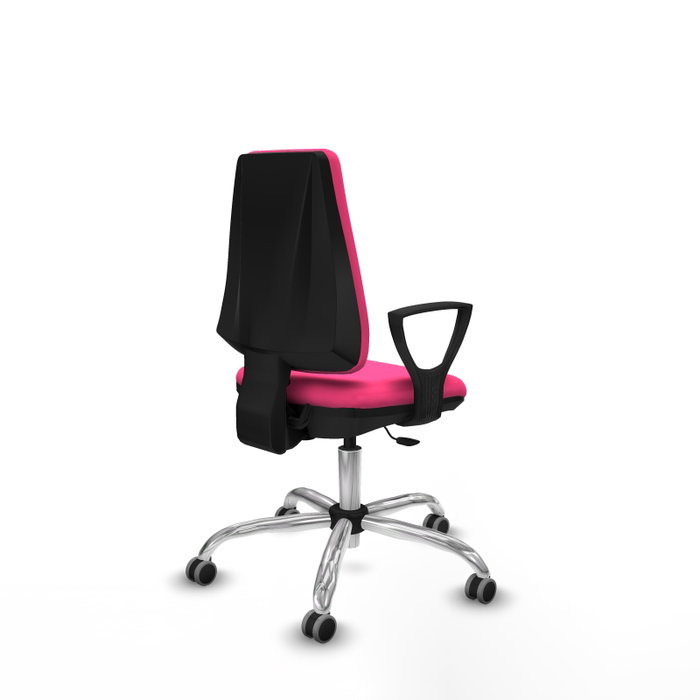 PIQUERAS Y CRESPO Silla de oficina Elche Rosa con Brazos Fijos