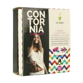 Nova Diet Contornia 15 cápsulas - Suplemento con probióticos, té morado y zinc para equilibrio intestinal