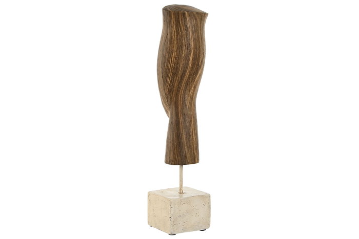 DKD Home Decor Figura de Resina Cara Marrón y Blanco DKD Home Decor Figura de Resina Cara Marrón y Blanco