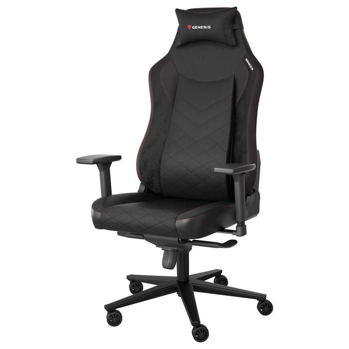 Genesis Silla Gaming Nitro 890 G2, Negra, Acolchado Tela/Piel, Respaldo Ajustable 0-160°, Peso Máx. 150 kg, Asiento 52x56.5 cm