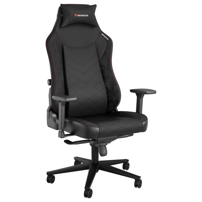 Genesis Silla Gaming Nitro 890 G2, Negra, Acolchado Tela/Piel, Respaldo Ajustable 0-160°, Peso Máx. 150 kg, Asiento 52x56.5 cm