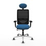 PIQUERAS Y CRESPO Silla de oficina Zulema con mecanismo Sincro/Traslack, Azul claro y Negro