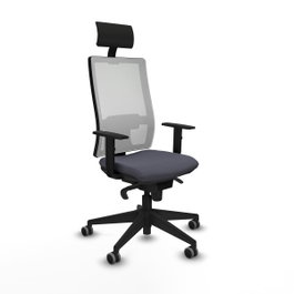 PIQUERAS Y CRESPO Silla de oficina Horna con mecanismo Sincro, Gris oscuro y Blanco