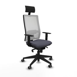 PIQUERAS Y CRESPO Silla de oficina Horna con mecanismo Sincro, Gris oscuro y Blanco