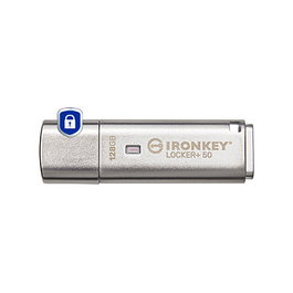Kingston IronKey Encryption 128GB USB 3.2 Gen 1 Plata Encriptación Hardware AES 256-bit