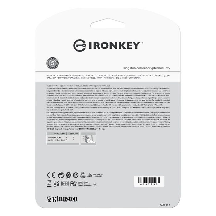 Kingston IronKey Locker+ 50 128GB IKLP50 USB 3.2 con cifrado AES de 256 bits