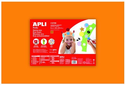 Apli Goma EVA Naranja 40x60 cm 2 mm Pack de 5 unidades