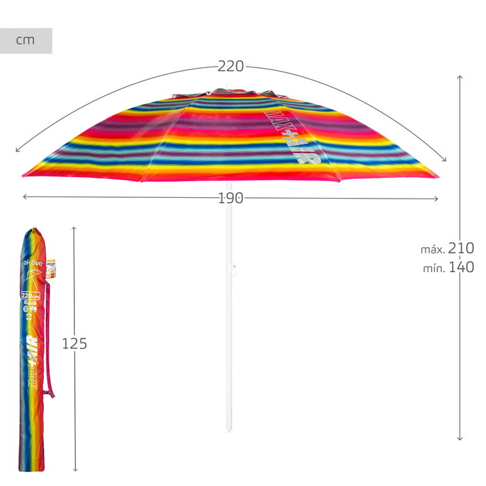AKTIVE Sombrilla D220 Tubo 28/ AKTIVE Sombrilla D220 Tubo 28/