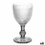 Copa de vino Vivalto Transparente Antracita Vidrio 330 ml Diamante (6 Unidades)