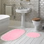 Mijölnir Zara - Pink Juego de Alfombrillas de Baño de 2 Piezas, Suaves y Antideslizantes, 100% Poliéster, Rosa, 55x65 cm y 65x115 cm
