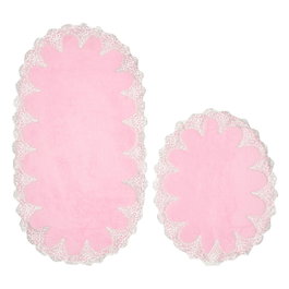 Mijölnir Zara - Pink Juego de Alfombrillas de Baño de 2 Piezas, Suaves y Antideslizantes, 100% Poliéster, Rosa, 55x65 cm y 65x115 cm