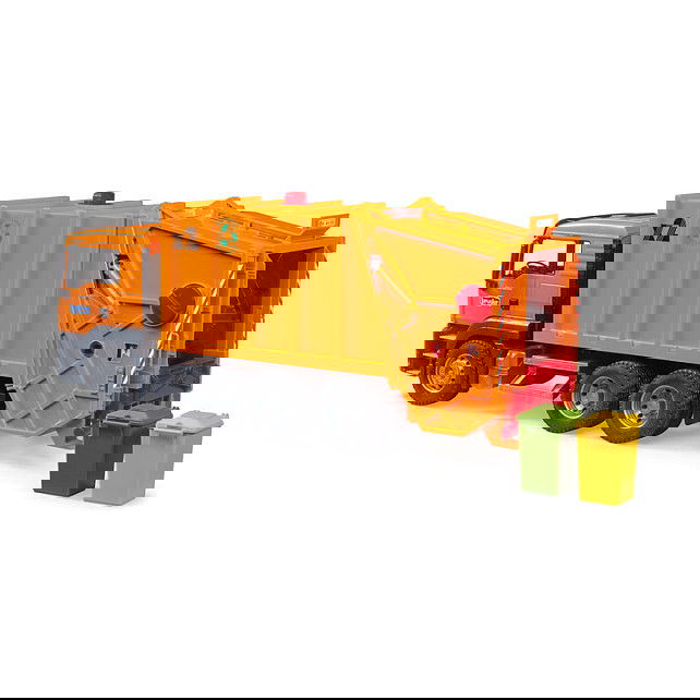 Bruder Camión de Basura MAN TGS Escala 1:16 de Plástico, Color Negro y Naranja, Recomendado para 3 Años