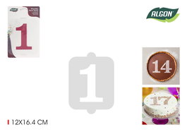 Algon Plantilla Tarta Cumpleaños (N-1) Pequeña 20 cm x 13.5 cm (36 Unidades)