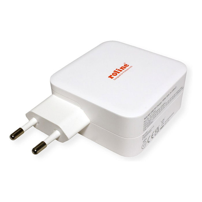 ROLINE Cargador USB 100W con 2 Puertos Tipo C (PD) GaN, Blanco ROLINE Cargador USB 100W con 2 Puertos Tipo C (PD) GaN, Blanco