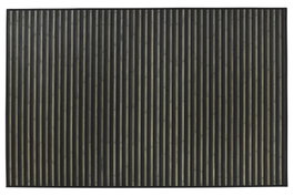 DKD Home Decor Alfombra de Bambú Rayas Gris 140x200 cm