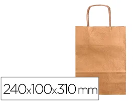 Q-connect Bolsa Kraft Natural Asa Retorcida 240x100x310 mm