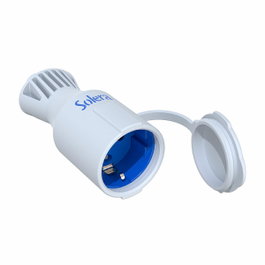 Solera Base móvil bipolar con t/t lateral 2p+t tipo f 16a 250v blanco/azul