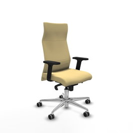 PIQUERAS Y CRESPO Sillón Albacete con Mecanismo Sincro, Similpiel Crema