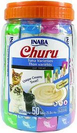 CHURU VET SN Gatos Variedades de Atún 50 Bolsas de 4 Sticks de 15g
