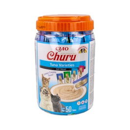 CHURU VET SN Gatos Variedades de Atún 50 Bolsas de 4 Sticks de 15g