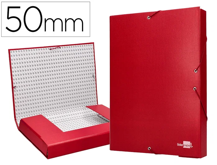 Liderpapel Carpeta para proyectos Folio roja lomo 50mm Liderpapel Carpeta para proyectos Folio roja lomo 50mm