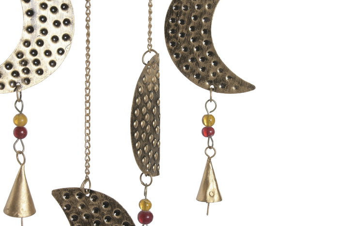 DKD Home Decor Decoración Colgante Hierro Lunas Dorado