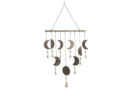 DKD Home Decor Decoración Colgante Hierro Lunas Dorado