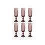 DKD Home Decor Set de 6 Copas de Cristal Rayado Rosa 160ml