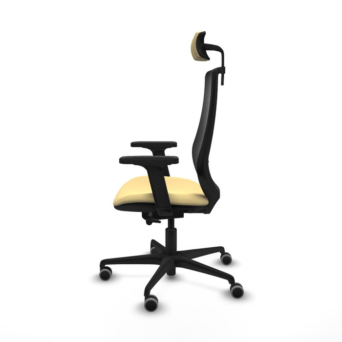 PIQUERAS Y CRESPO Silla de oficina Mardos con mecanismo Sincro/Traslack Crema y Negro