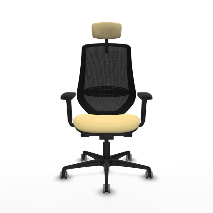 PIQUERAS Y CRESPO Silla de oficina Mardos con mecanismo Sincro/Traslack Crema y Negro