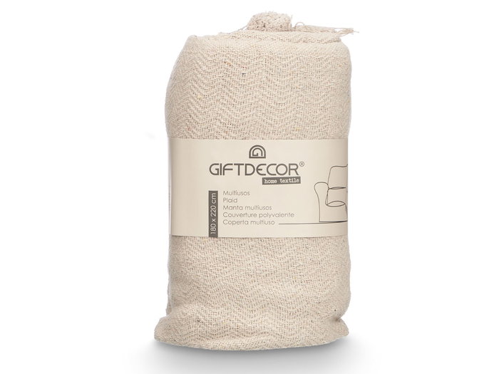 GIFTDECOR Multiusos Pompon Natural 180x220cm GIFTDECOR Multiusos Pompon Natural 180x220cm